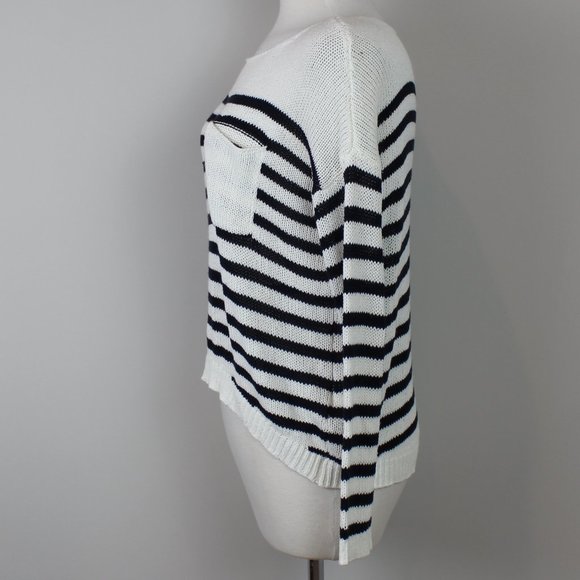 H&M White and Navy Striped Sweater size XS - Picture 4 of 8